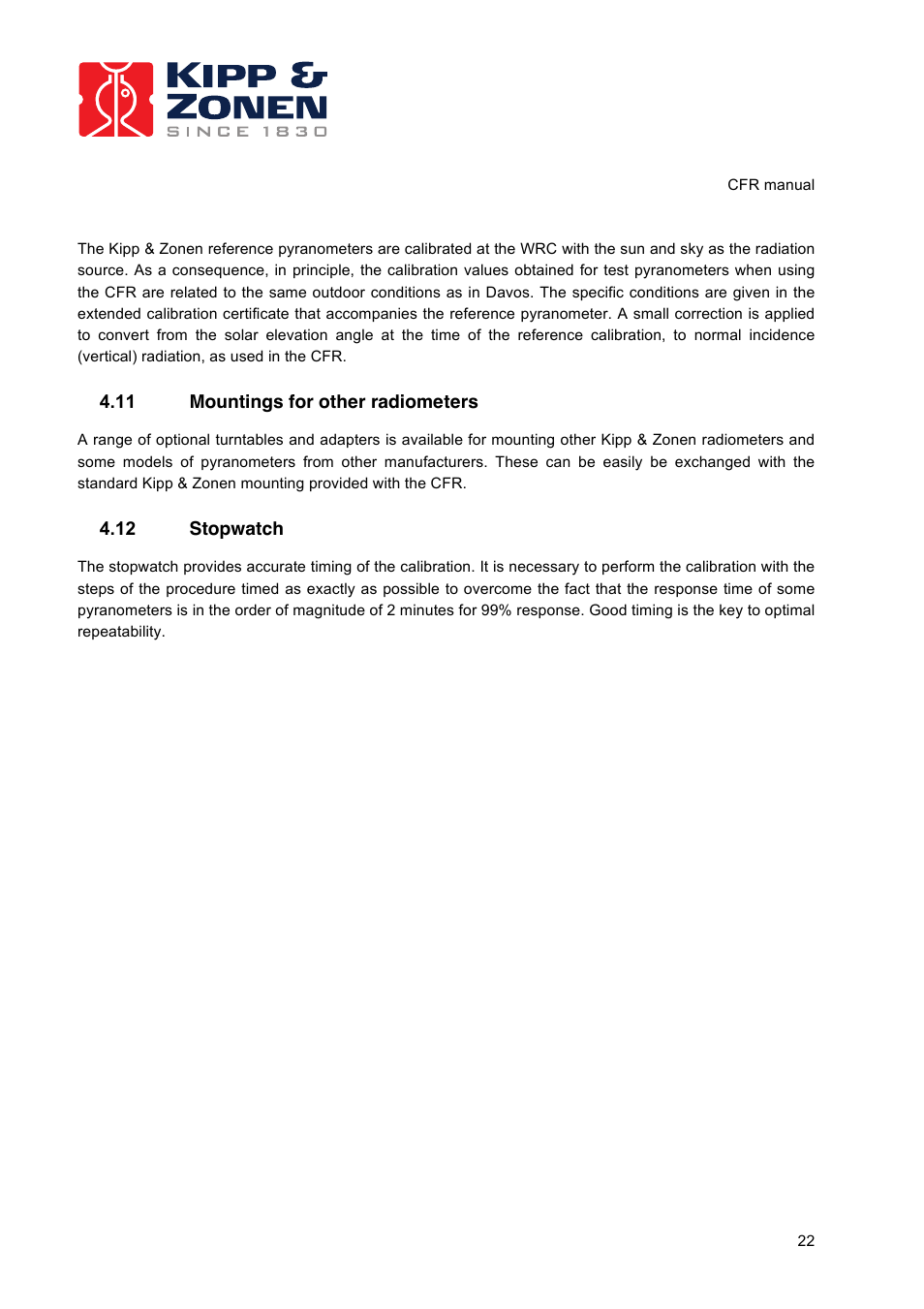 Kipp&Zonen CFR Calibration Facility User Manual | Page 23 / 29