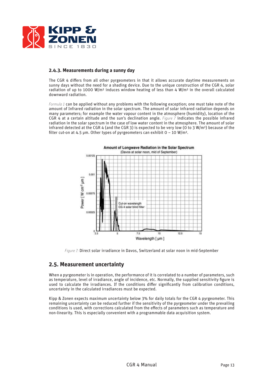 Measurement uncertainty | Kipp&Zonen CGR 4 Pyrgeometers User Manual | Page 13 / 35