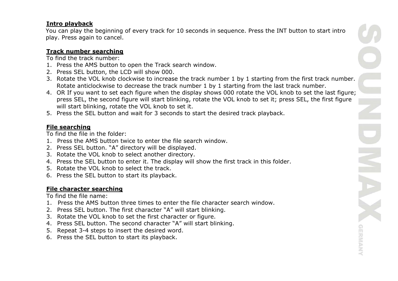 SoundMax SM-CDM1036 User Manual | Page 11 / 41