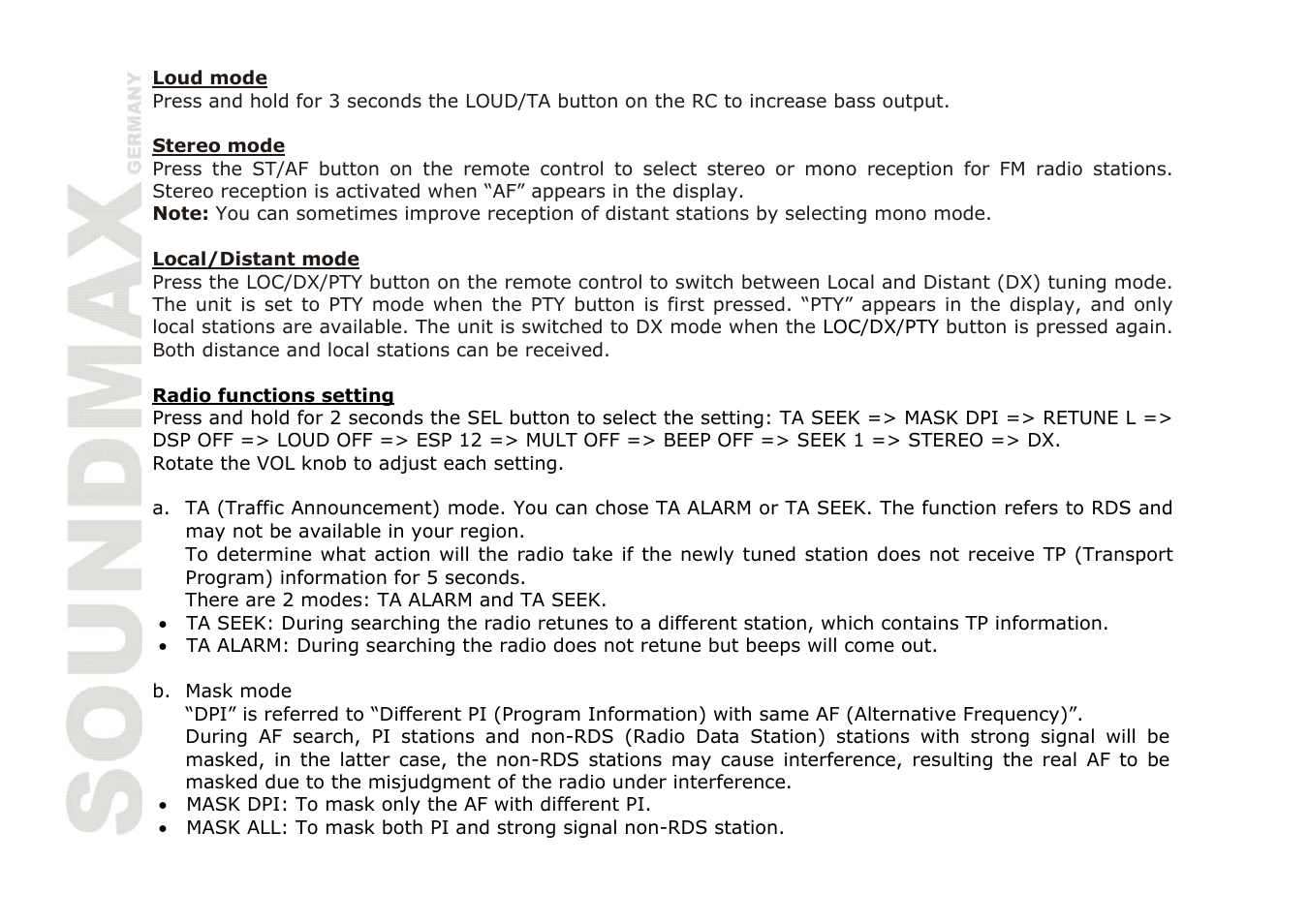 SoundMax SM-CDM1036 User Manual | Page 14 / 41