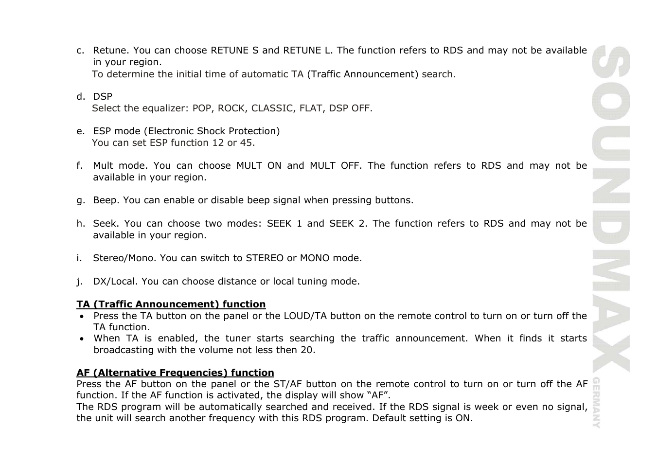 SoundMax SM-CDM1036 User Manual | Page 15 / 41