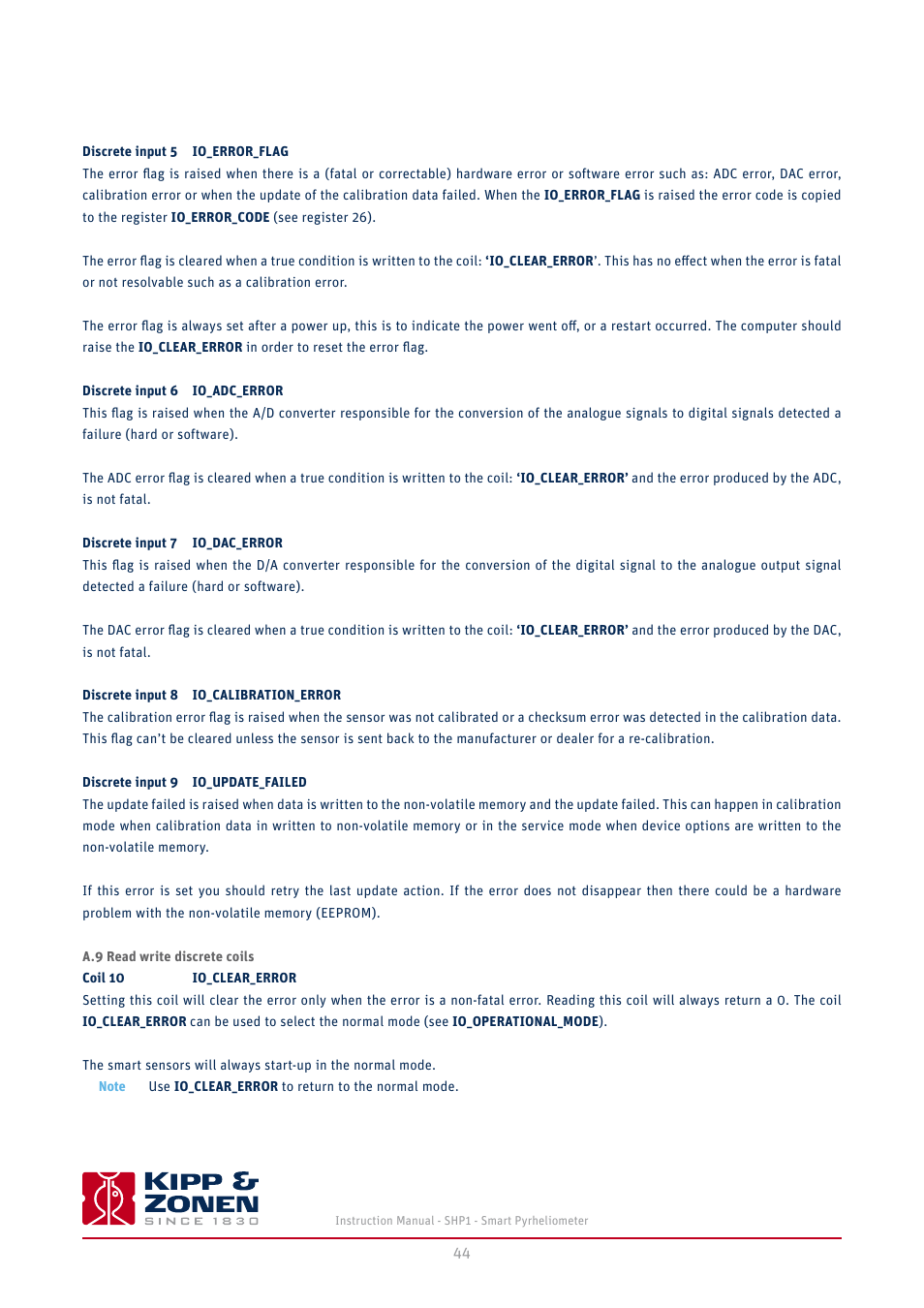 A.9 read write discrete coils | Kipp&Zonen SHP1 Pyrheliometer User Manual | Page 44 / 50