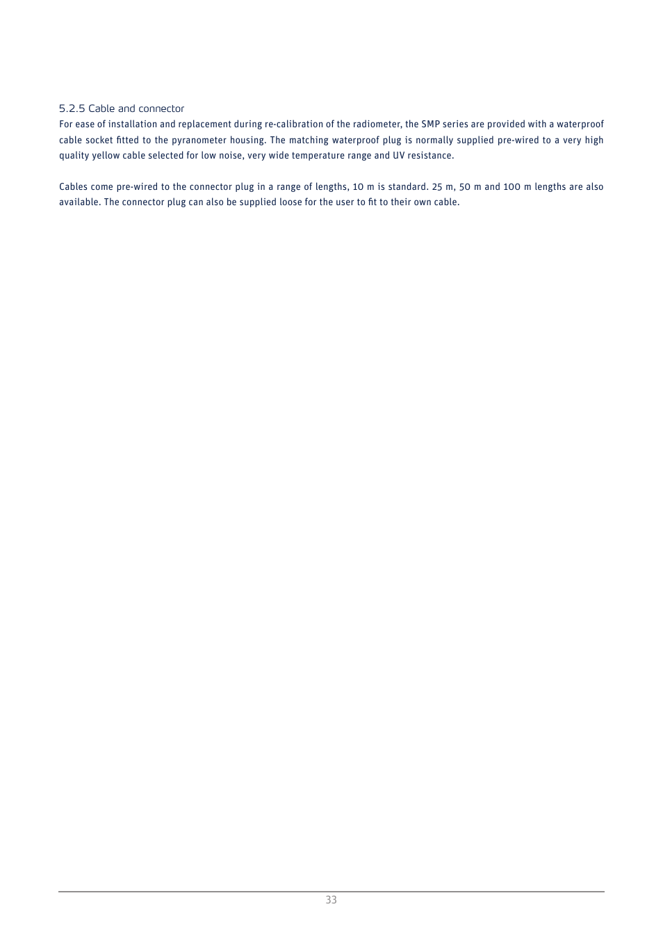 Cable and connector | Kipp&Zonen SMP3 Pyranometers User Manual | Page 33 / 60