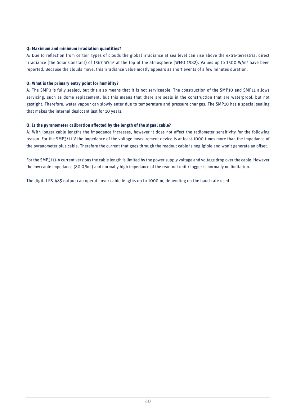 Kipp&Zonen SMP3 Pyranometers User Manual | Page 40 / 60