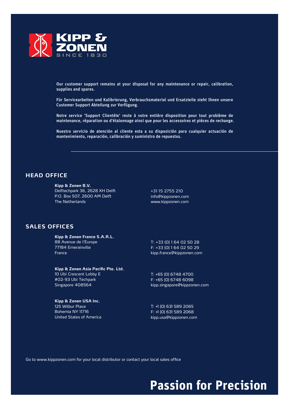 Passion for precision | Kipp&Zonen SMP3 Pyranometers User Manual | Page 60 / 60