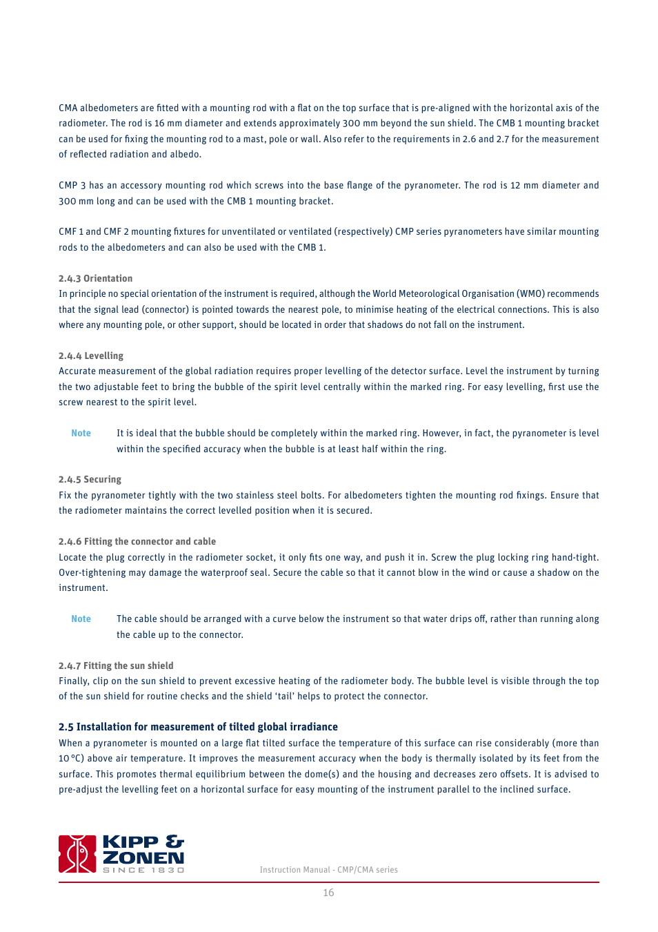 Kipp&Zonen CMA 6 Albedometers User Manual | Page 16 / 46