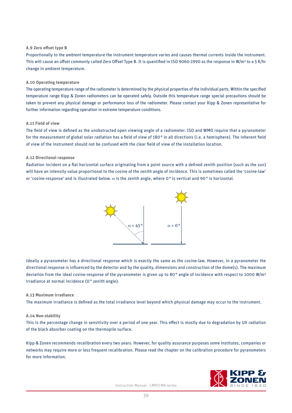 Kipp&Zonen CMA 6 Albedometers User Manual | Page 39 / 46