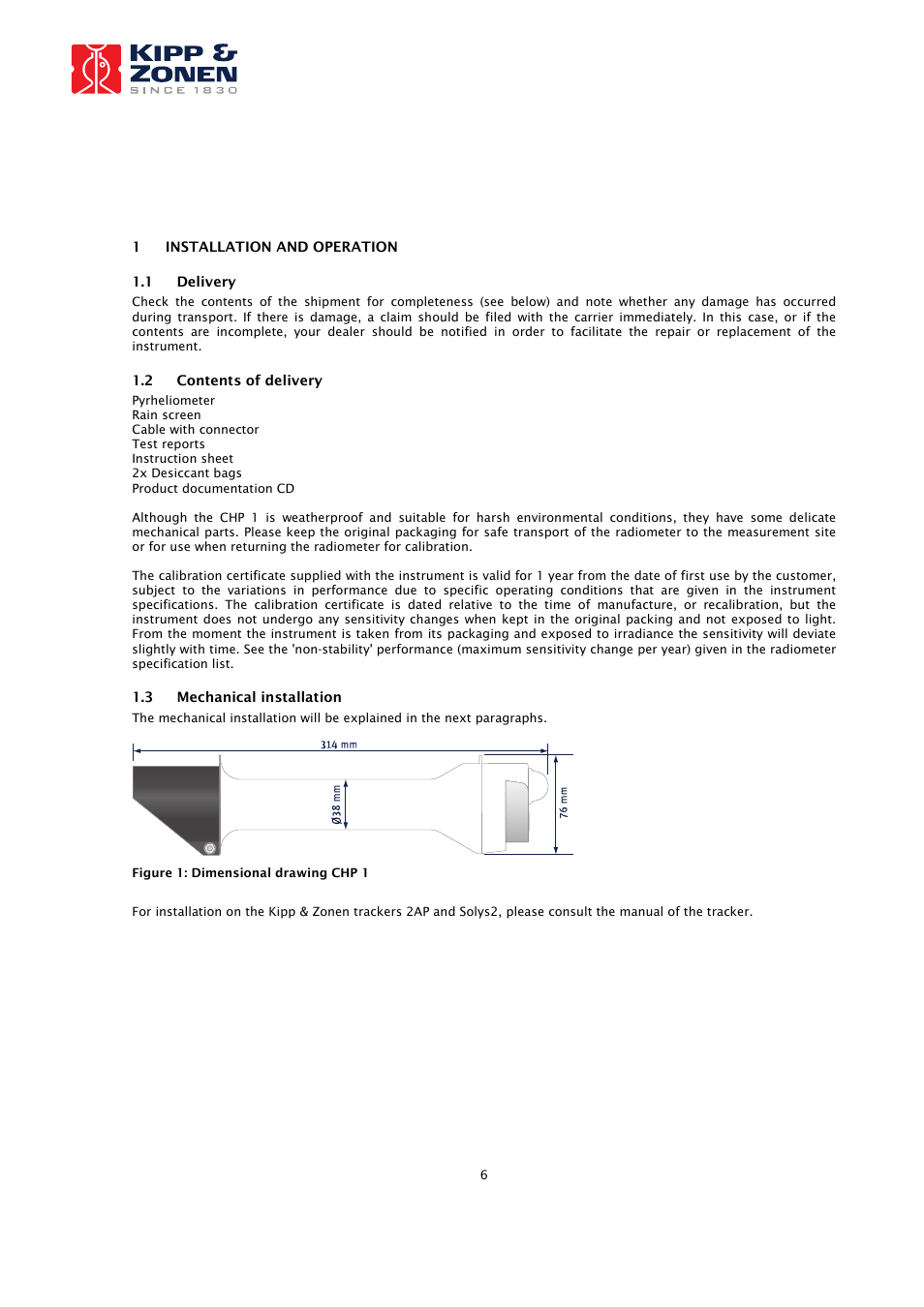 Kipp&Zonen CHP 1 Pyrheliometer User Manual | Page 6 / 23