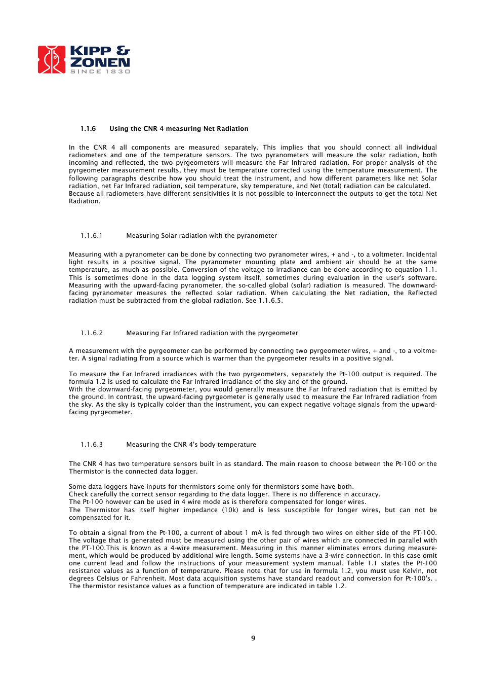 Kipp&Zonen CNR 4 Net Radiometers User Manual | Page 10 / 37