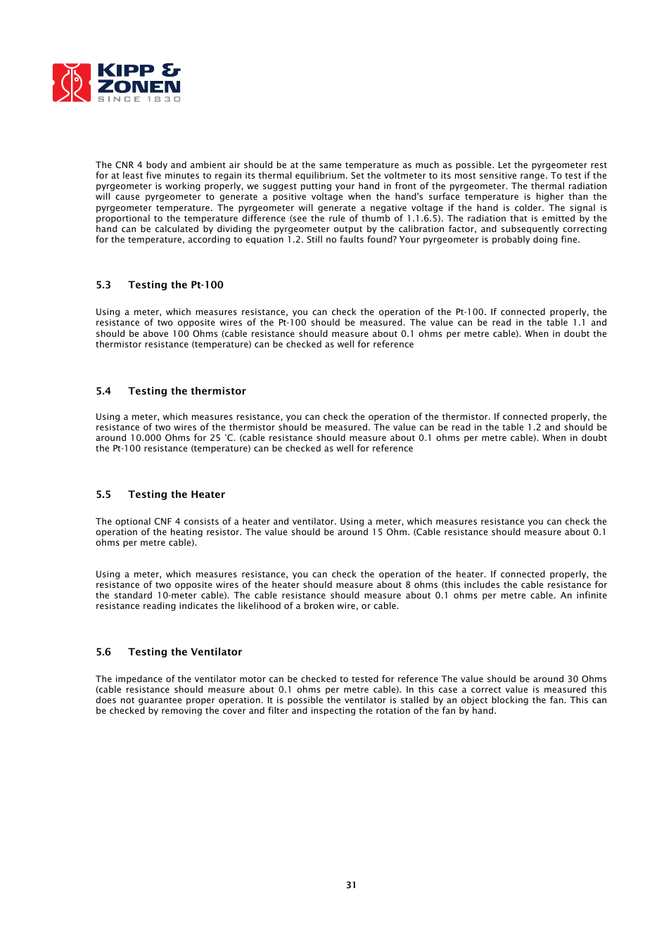 Kipp&Zonen CNR 4 Net Radiometers User Manual | Page 32 / 37
