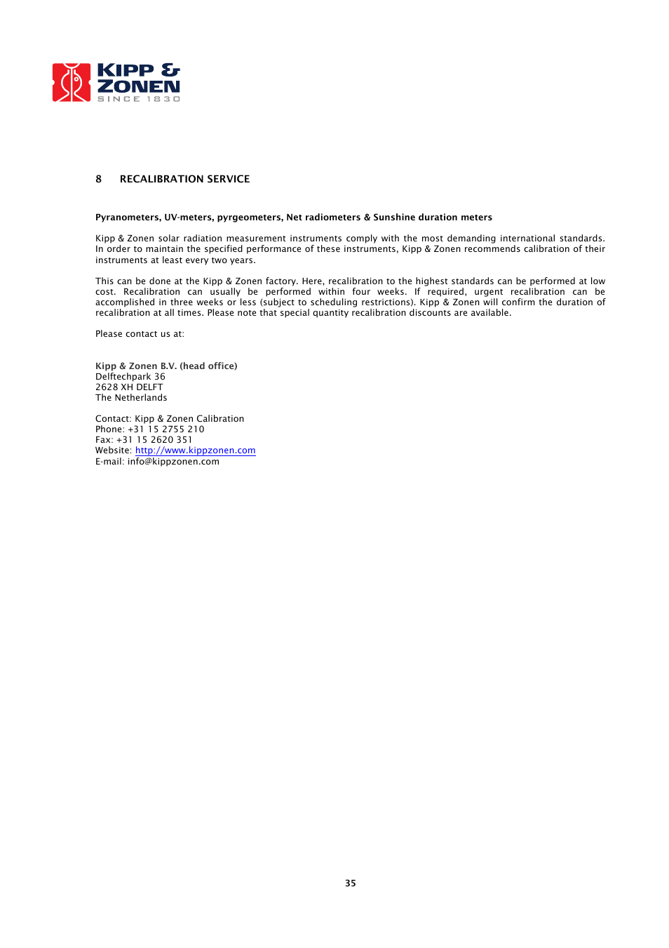 Kipp&Zonen CNR 4 Net Radiometers User Manual | Page 36 / 37
