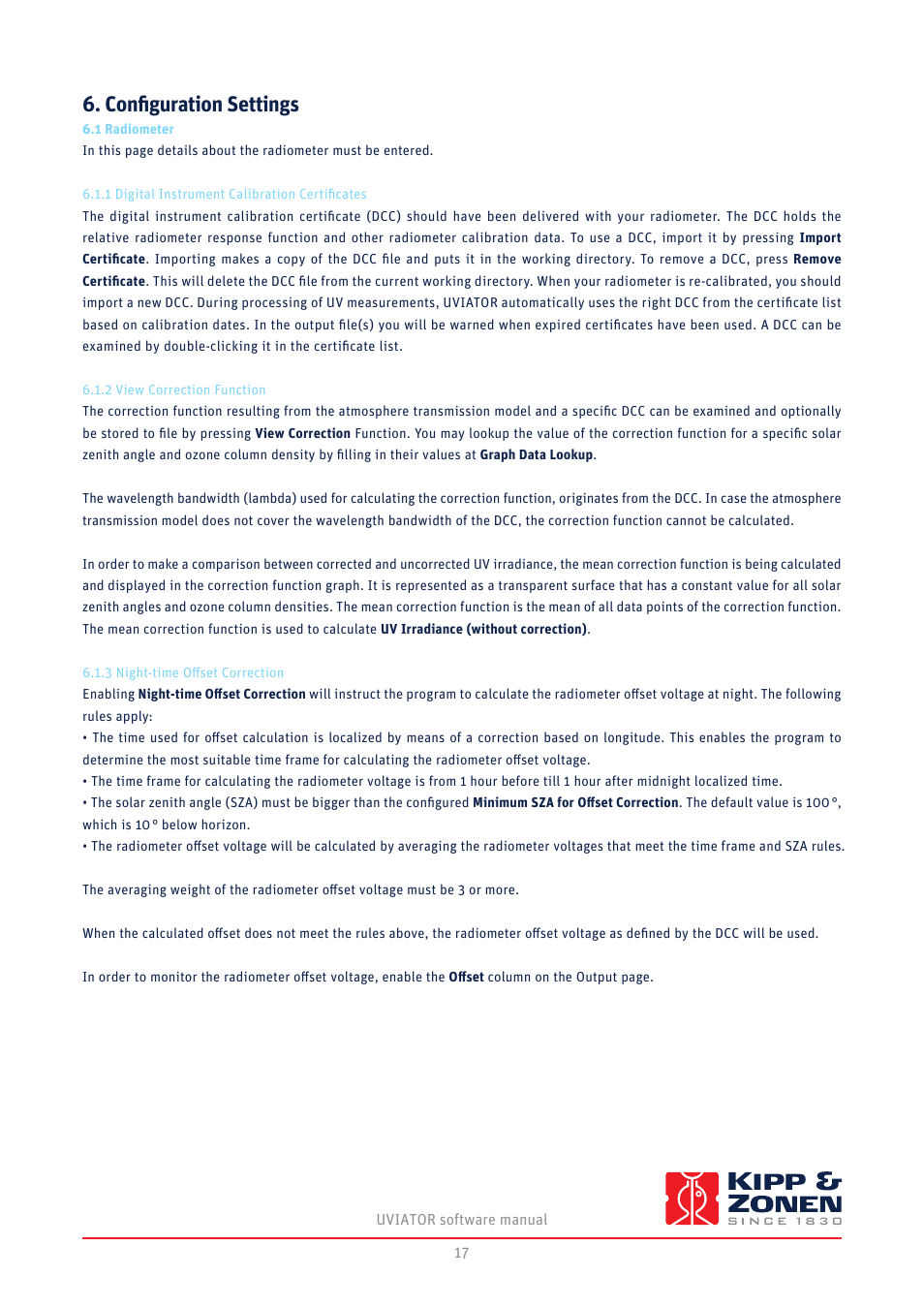 Configuration settings | Kipp&Zonen UVS-E-T UV Radiometers User Manual | Page 17 / 60