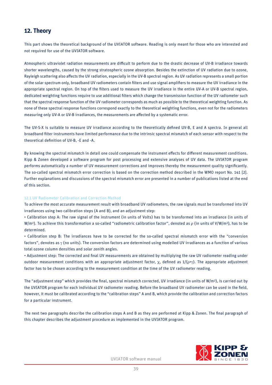 Theory | Kipp&Zonen UVS-E-T UV Radiometers User Manual | Page 39 / 60