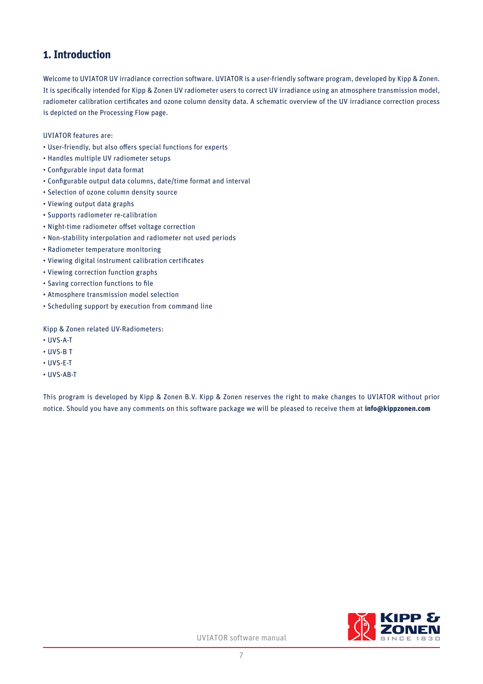 Introduction | Kipp&Zonen UVS-E-T UV Radiometers User Manual | Page 7 / 60