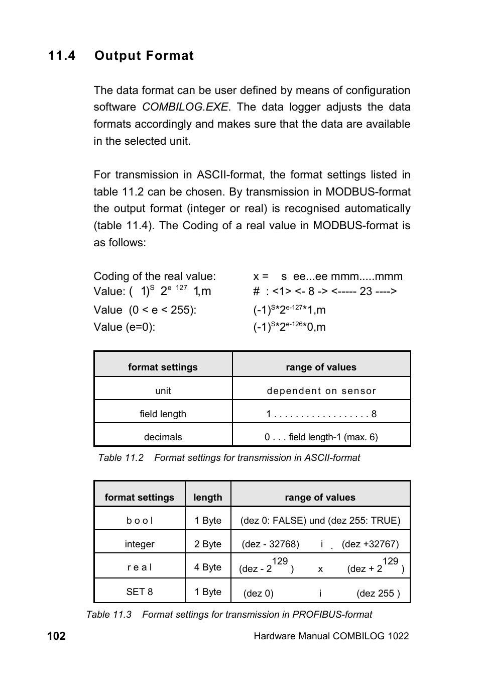 4 output format | Kipp&Zonen COMBILOG Data Logger User Manual | Page 102 / 173