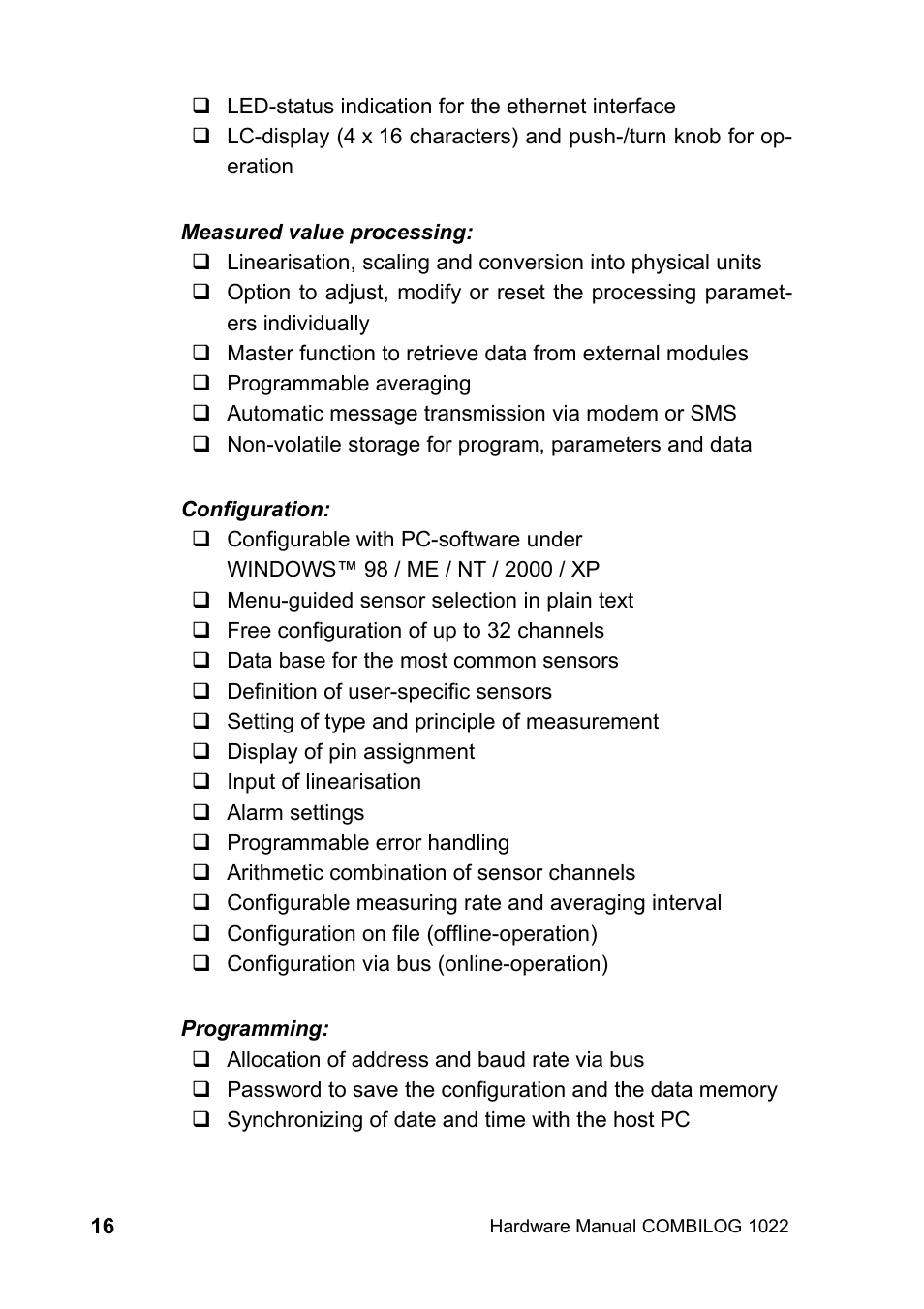 Kipp&Zonen COMBILOG Data Logger User Manual | Page 16 / 173