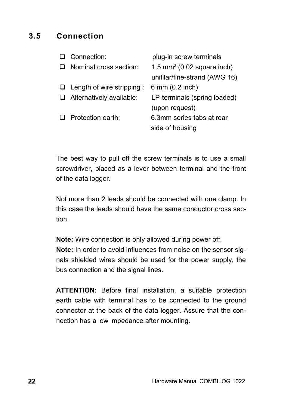 5 connection | Kipp&Zonen COMBILOG Data Logger User Manual | Page 22 / 173