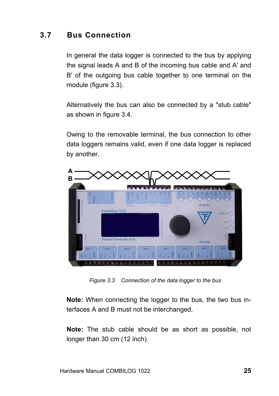 7 bus connection | Kipp&Zonen COMBILOG Data Logger User Manual | Page 25 / 173