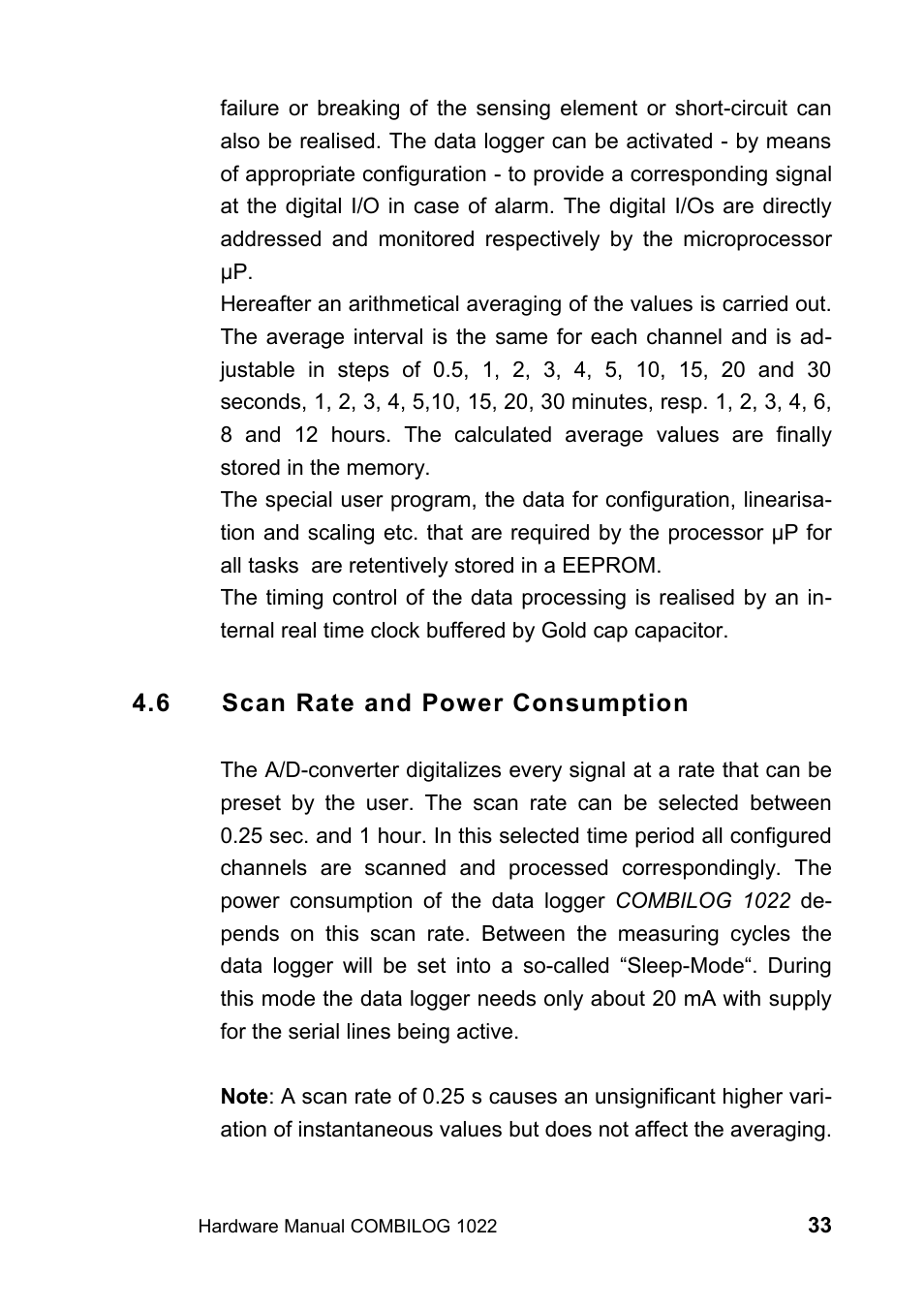 6 scan rate and power consumption | Kipp&Zonen COMBILOG Data Logger User Manual | Page 33 / 173