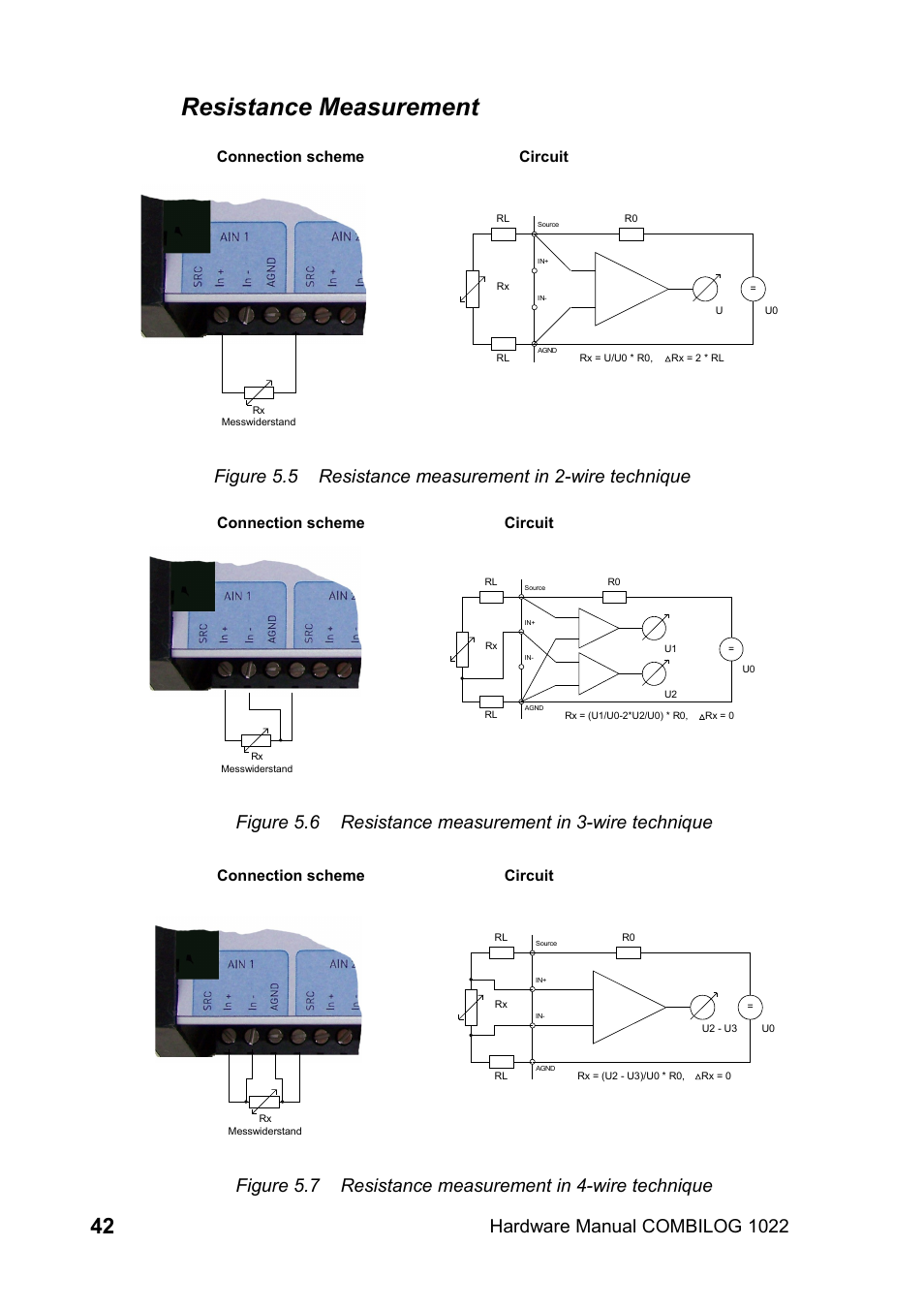 Resistance measurement, Connection scheme circuit | Kipp&Zonen COMBILOG Data Logger User Manual | Page 42 / 173