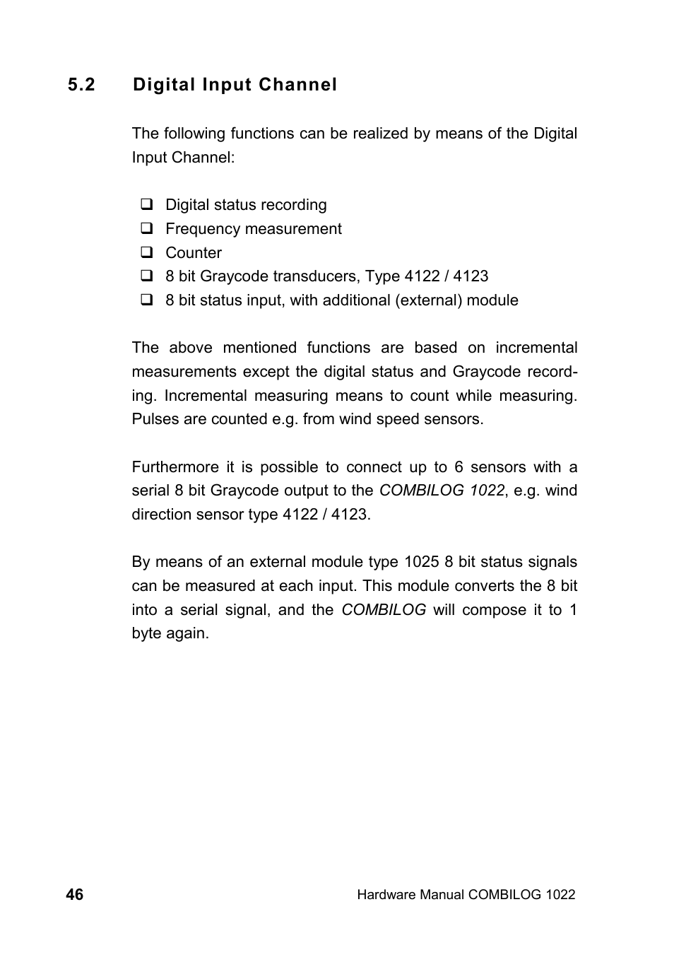 2 digital input channel | Kipp&Zonen COMBILOG Data Logger User Manual | Page 46 / 173