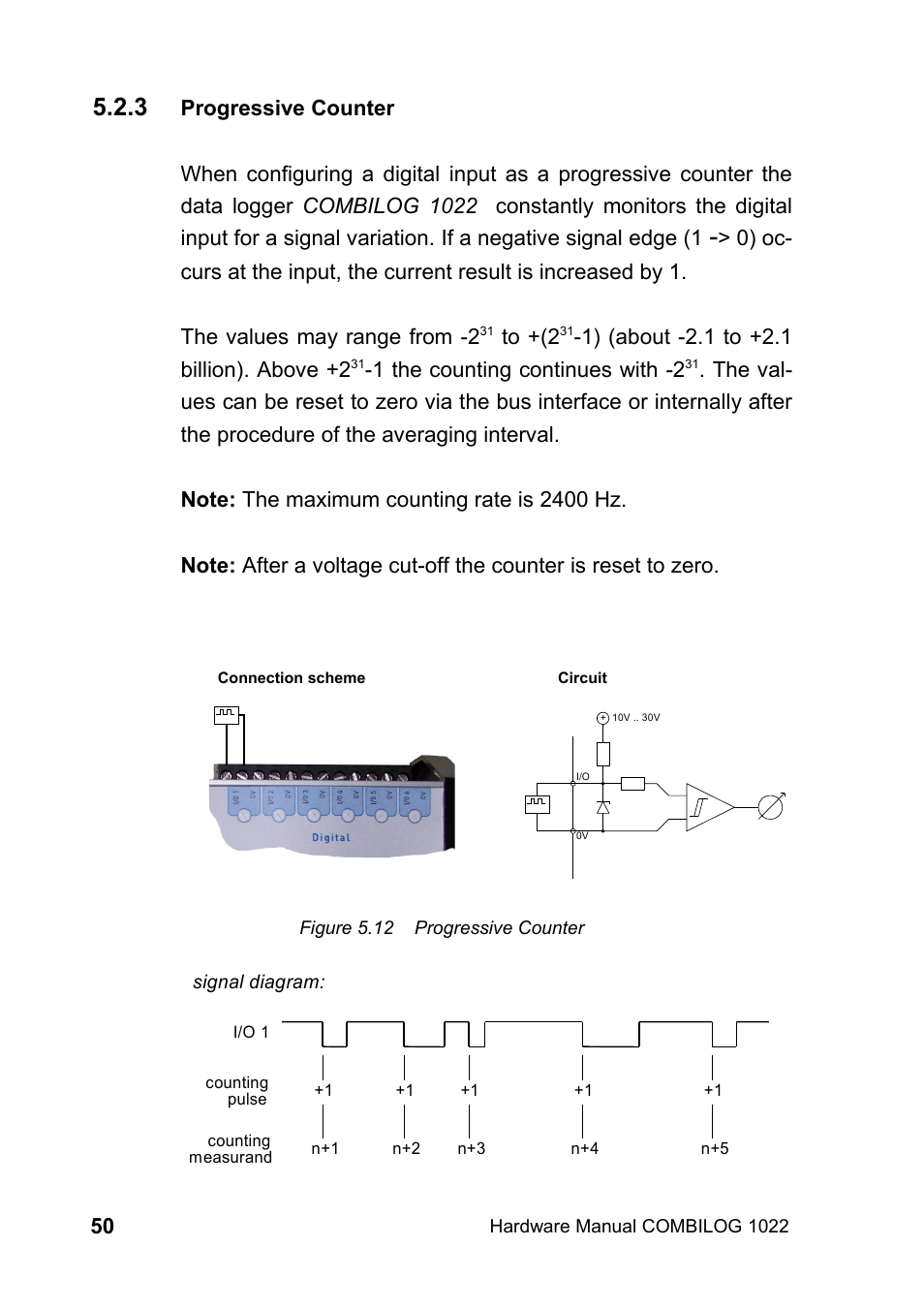 3 progressive counter, 1 the counting continues with -2 | Kipp&Zonen COMBILOG Data Logger User Manual | Page 50 / 173