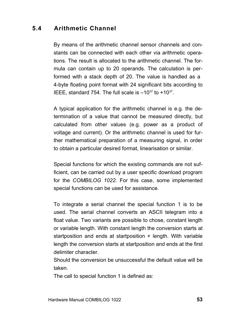 4 arithmetic channel | Kipp&Zonen COMBILOG Data Logger User Manual | Page 53 / 173