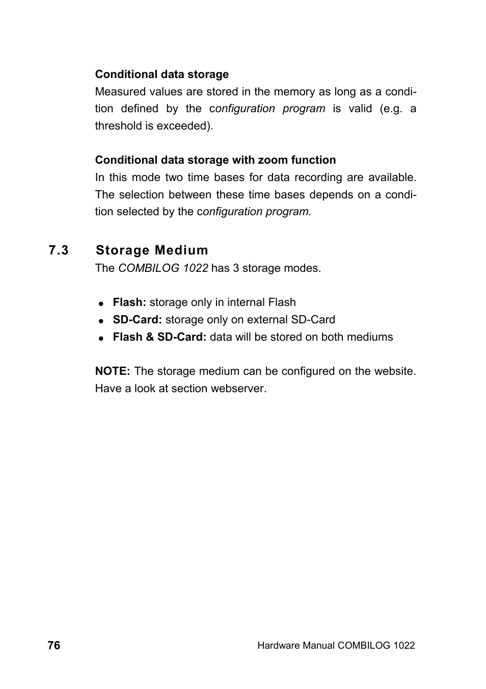 3 storage medium | Kipp&Zonen COMBILOG Data Logger User Manual | Page 76 / 173