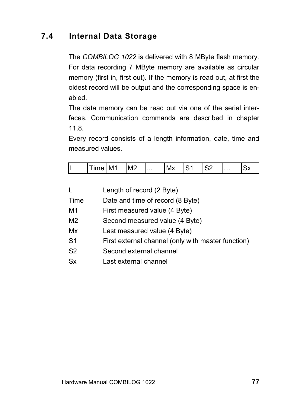4 internal data storage | Kipp&Zonen COMBILOG Data Logger User Manual | Page 77 / 173