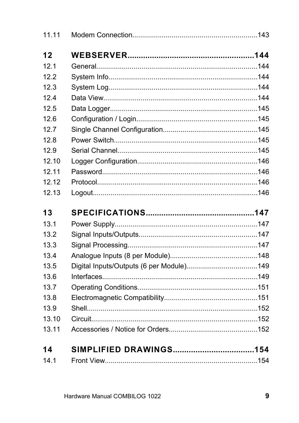 Kipp&Zonen COMBILOG Data Logger User Manual | Page 9 / 173