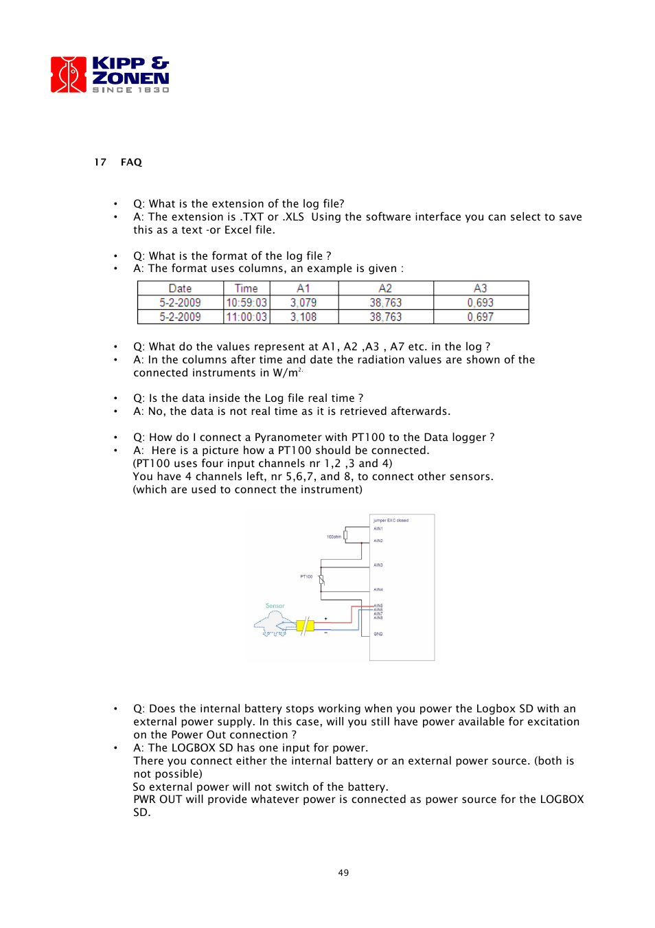 Kipp&Zonen LOGBOX SD Data Logger User Manual | Page 49 / 52