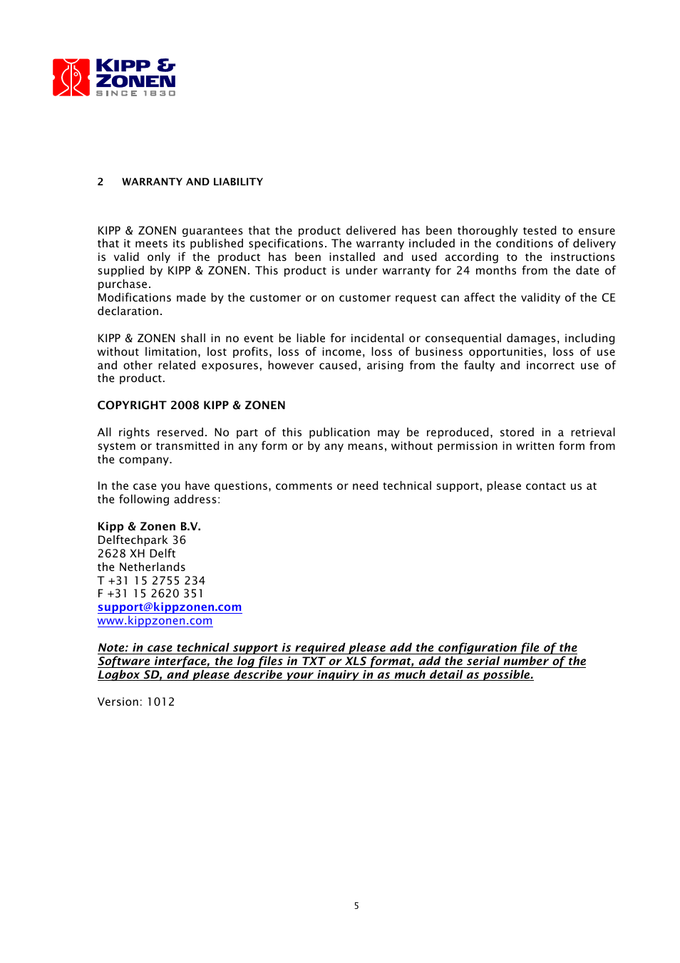 Kipp&Zonen LOGBOX SD Data Logger User Manual | Page 5 / 52