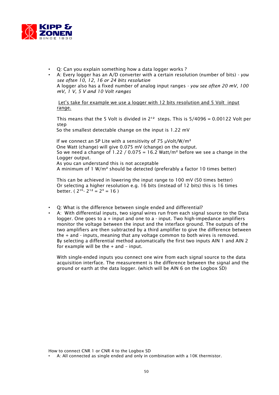 Kipp&Zonen LOGBOX SD Data Logger User Manual | Page 50 / 52