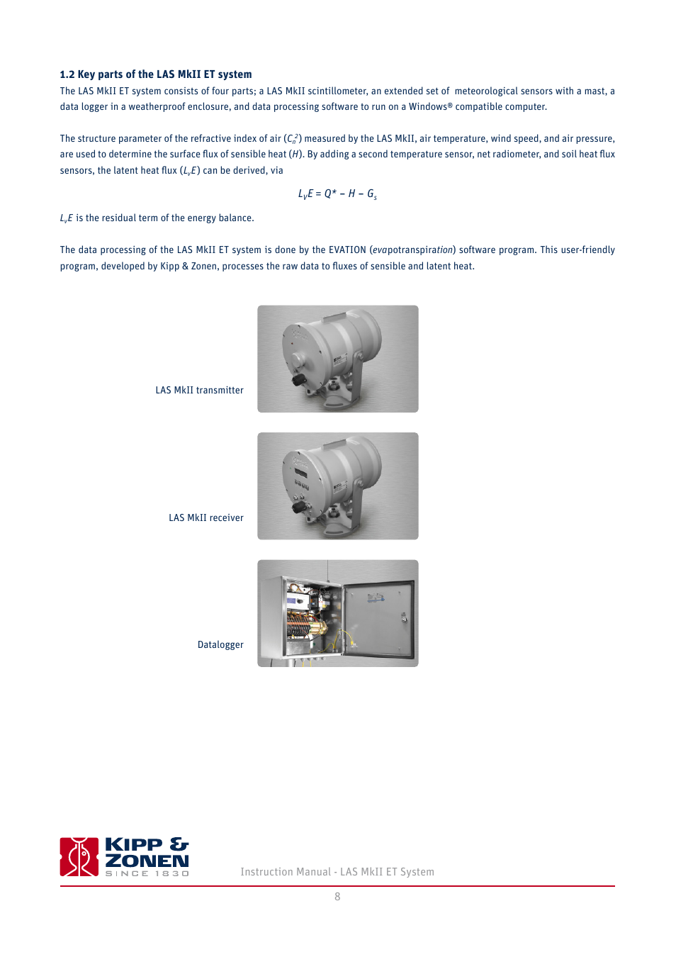 2 key parts of the las mkii et system | Kipp&Zonen LAS MkII ET system User Manual | Page 8 / 44