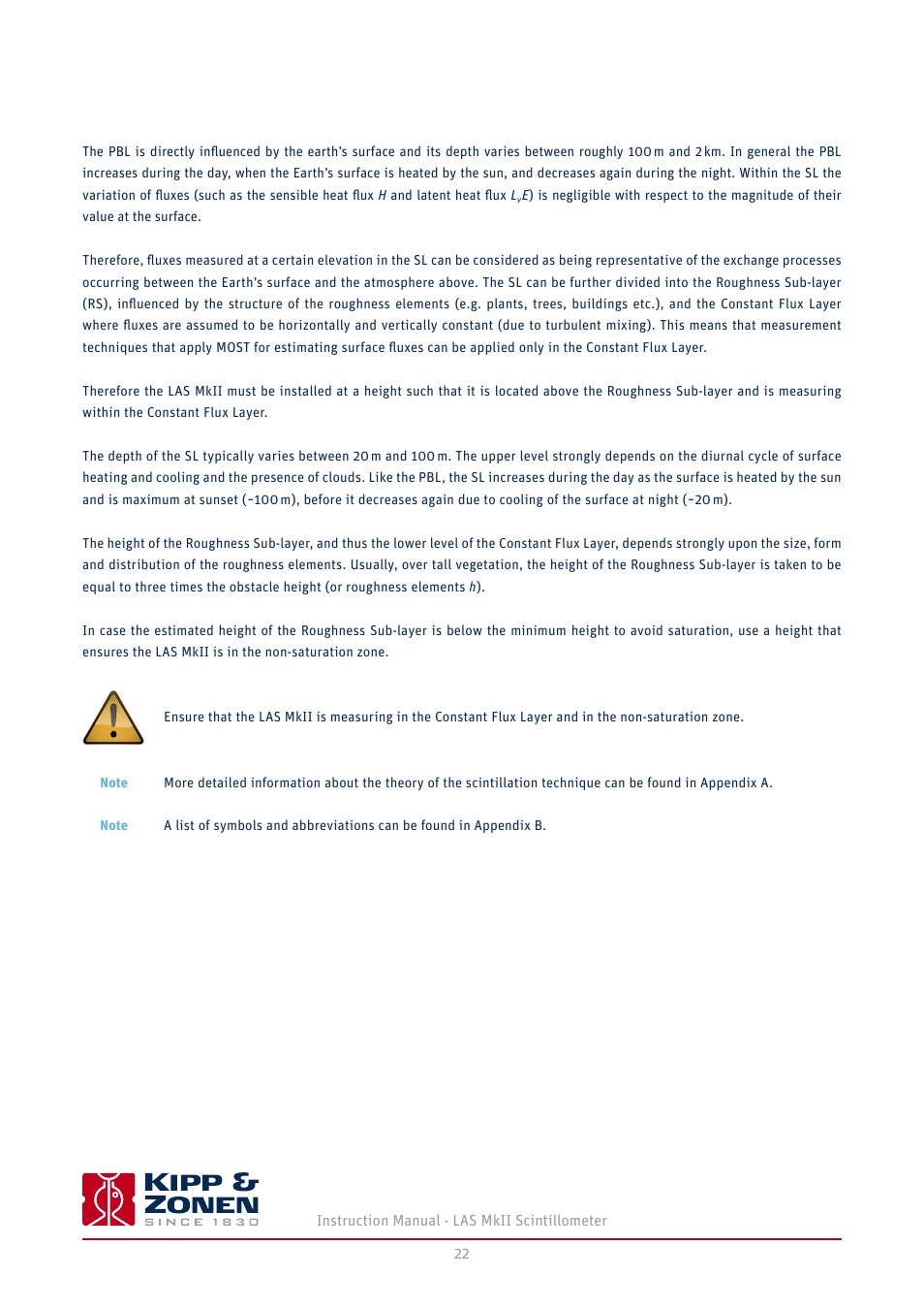 Kipp&Zonen LAS MkII Scintillometer User Manual | Page 22 / 86