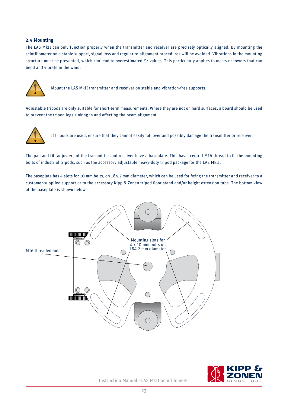 4 mounting | Kipp&Zonen LAS MkII Scintillometer User Manual | Page 23 / 86