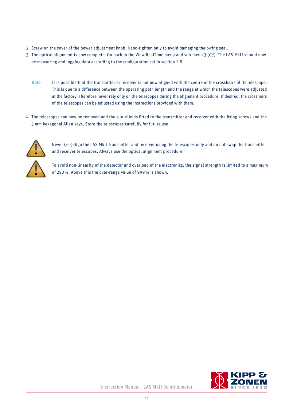 Kipp&Zonen LAS MkII Scintillometer User Manual | Page 37 / 86