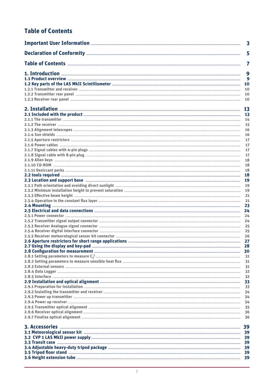 Kipp&Zonen LAS MkII Scintillometer User Manual | Page 7 / 86