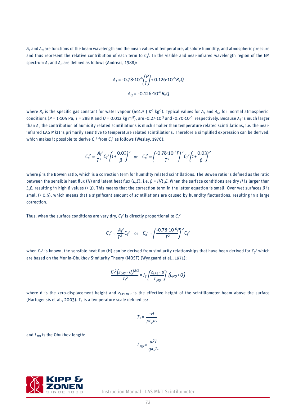 Kipp&Zonen LAS MkII Scintillometer User Manual | Page 72 / 86