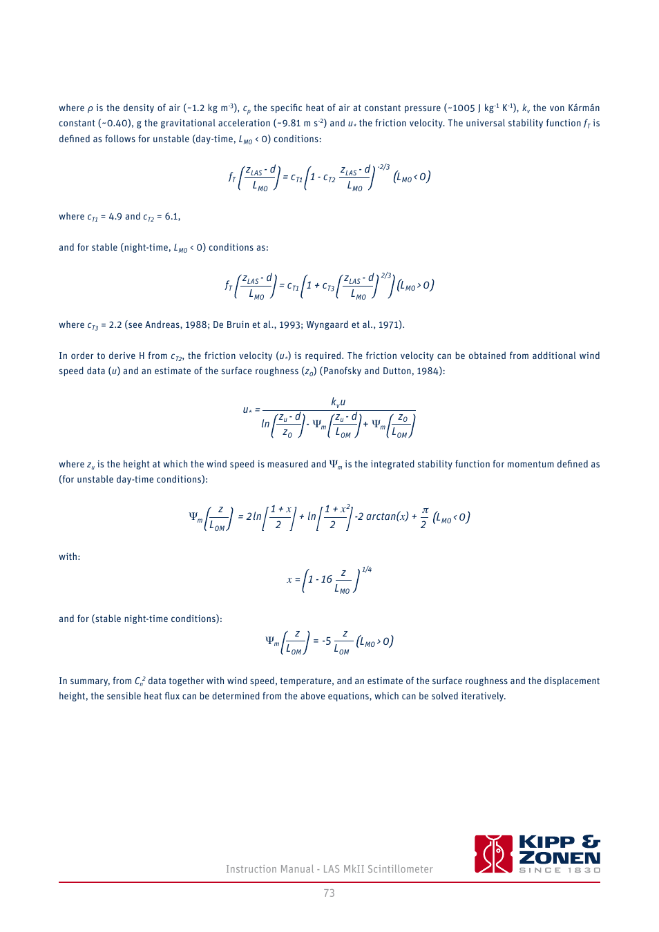 Kipp&Zonen LAS MkII Scintillometer User Manual | Page 73 / 86