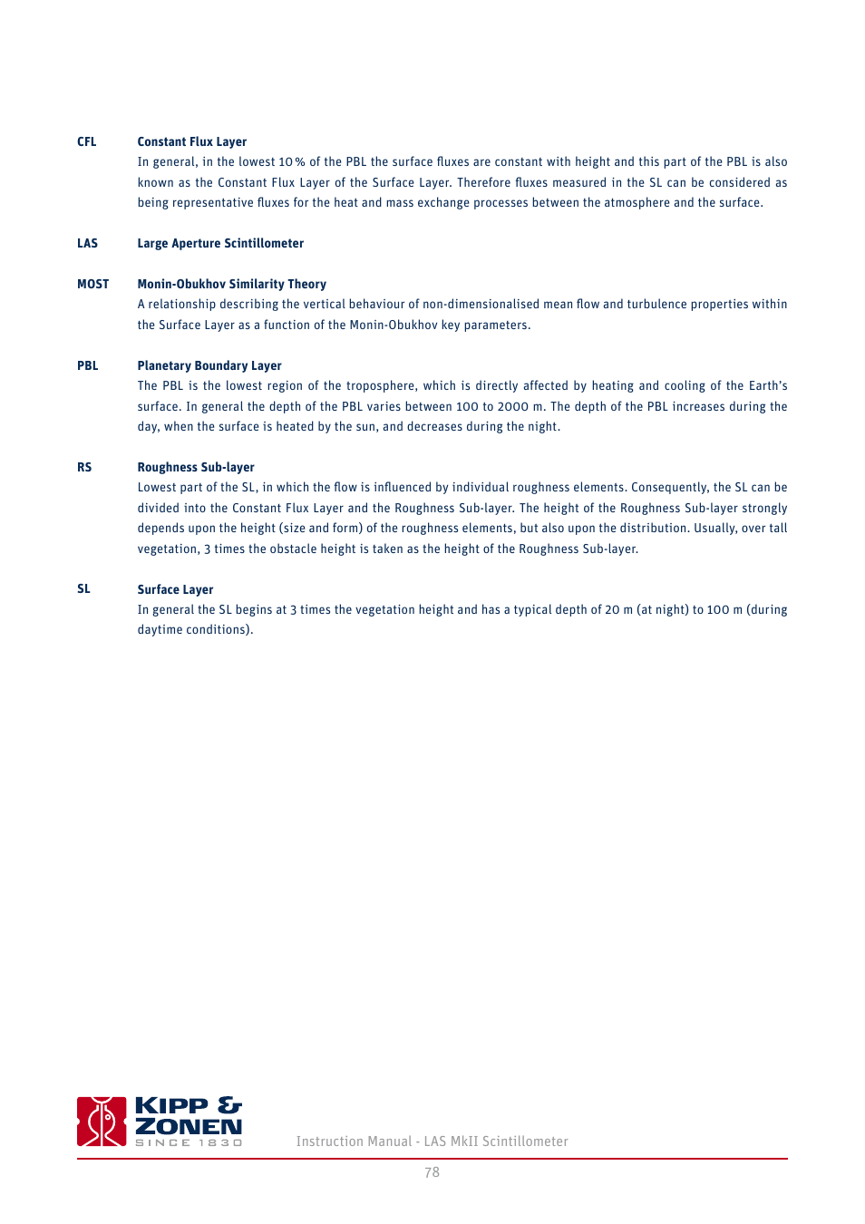 Kipp&Zonen LAS MkII Scintillometer User Manual | Page 78 / 86