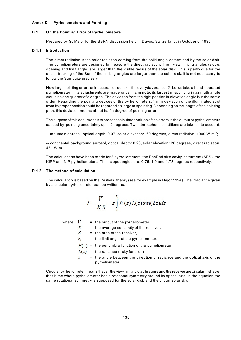 Annex d pyrheliometers and pointing | Kipp&Zonen BSRN Scientific Solar Monitoring System User Manual | Page 147 / 188