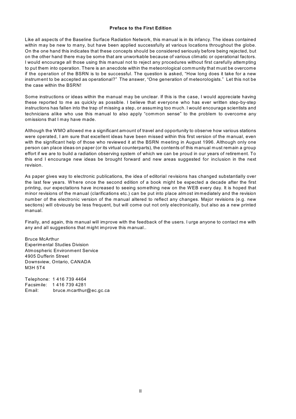 Preface to the first edition | Kipp&Zonen BSRN Scientific Solar Monitoring System User Manual | Page 4 / 188