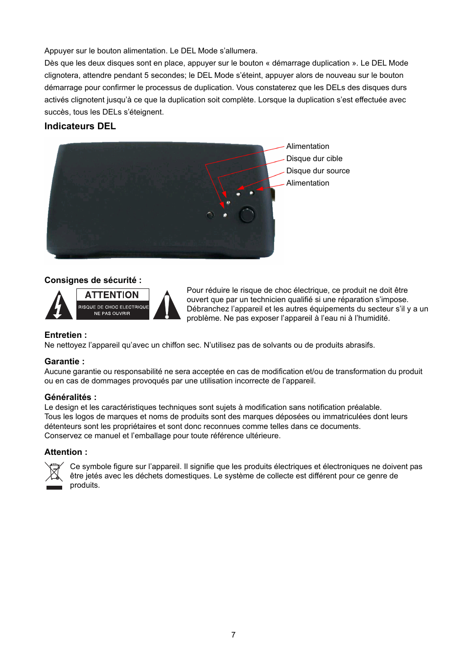 Konig Electronic S-ata HDD copy station User Manual | Page 7 / 30