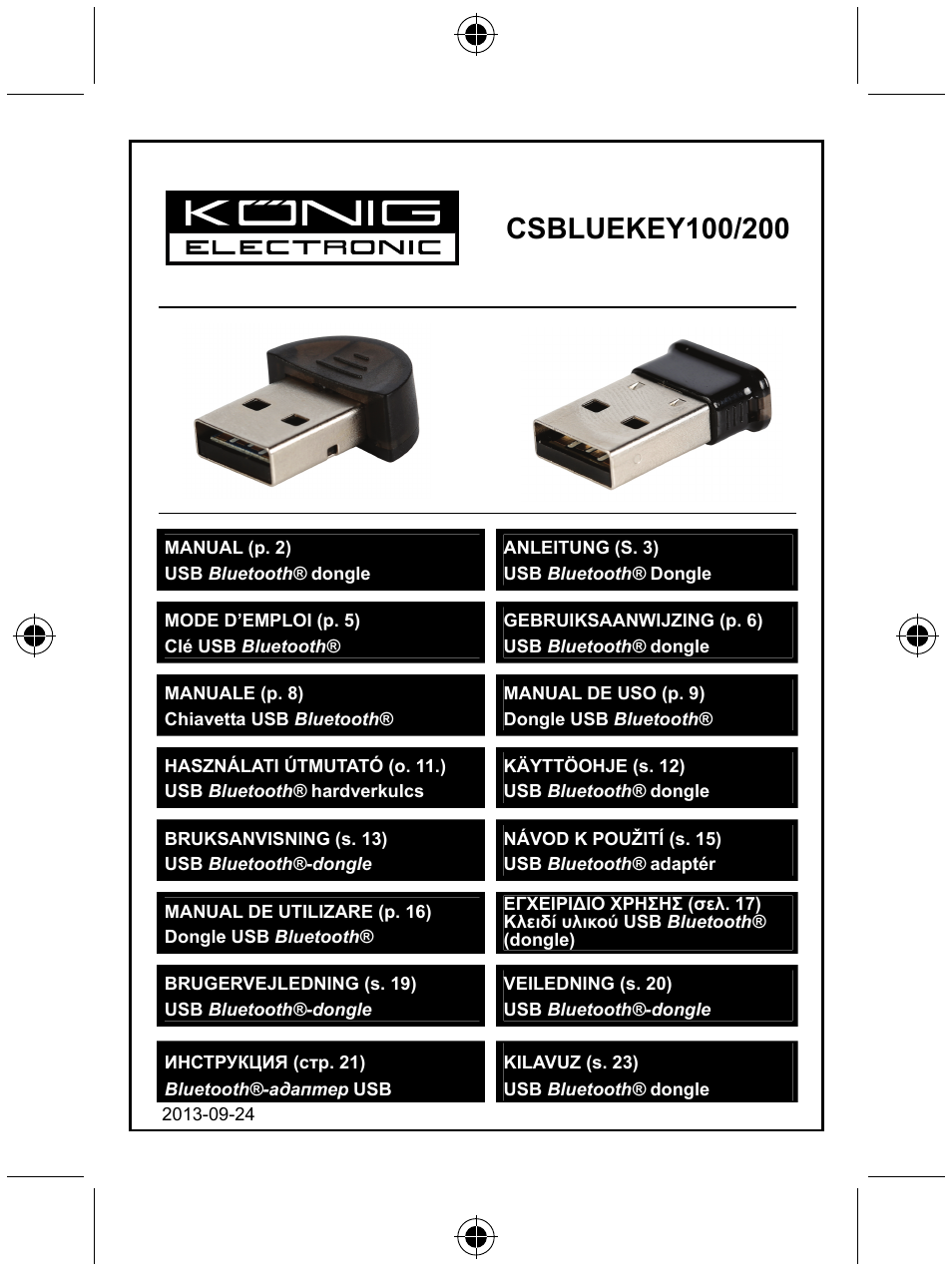 Konig Electronic Micro Bluetooth version 4.0 dongle User Manual | 24 pages