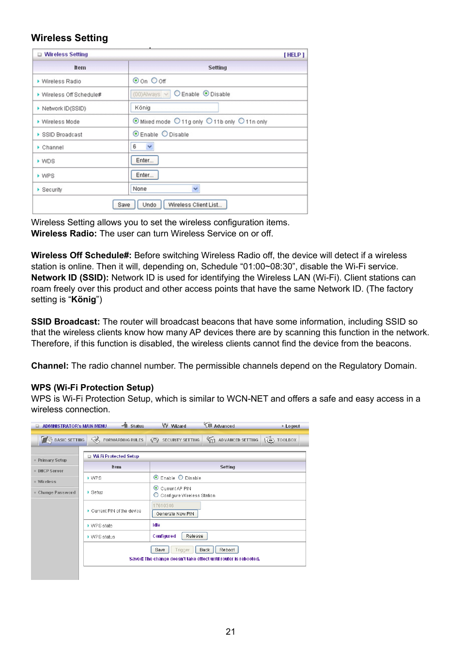 Konig Electronic WLAN router 300 Mbps User Manual | Page 21 / 722
