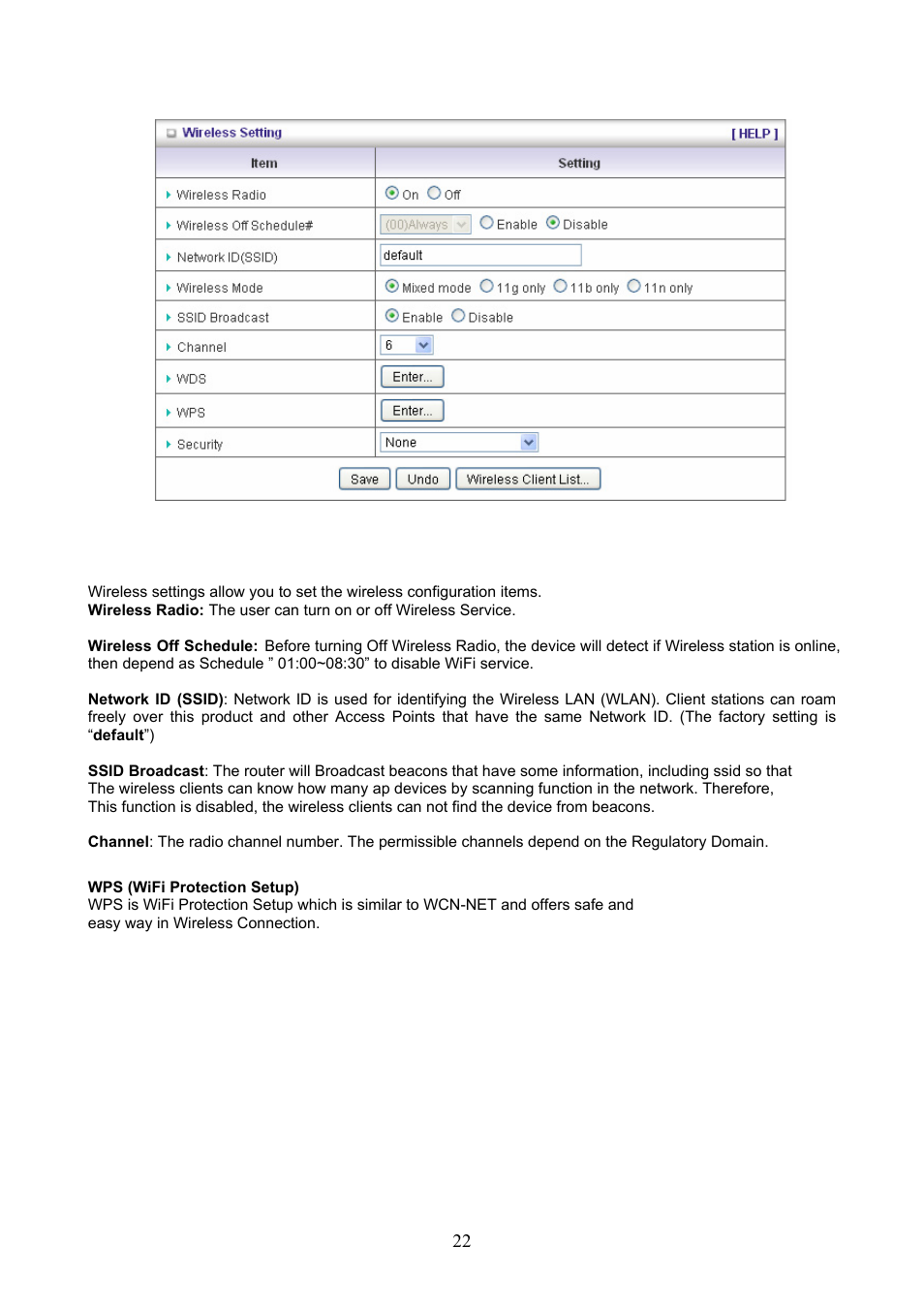 3 wireless setting | Konig Electronic WLAN router 300 Mbps User Manual | Page 22 / 56