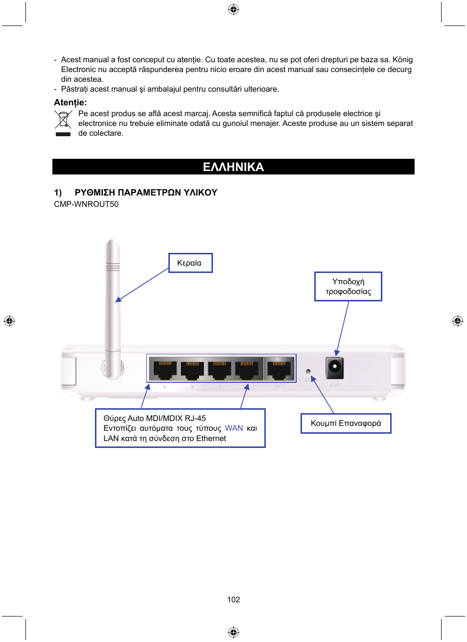 Ελληνικa | Konig Electronic WLAN router 300 Mbps User Manual | Page 102 / 140