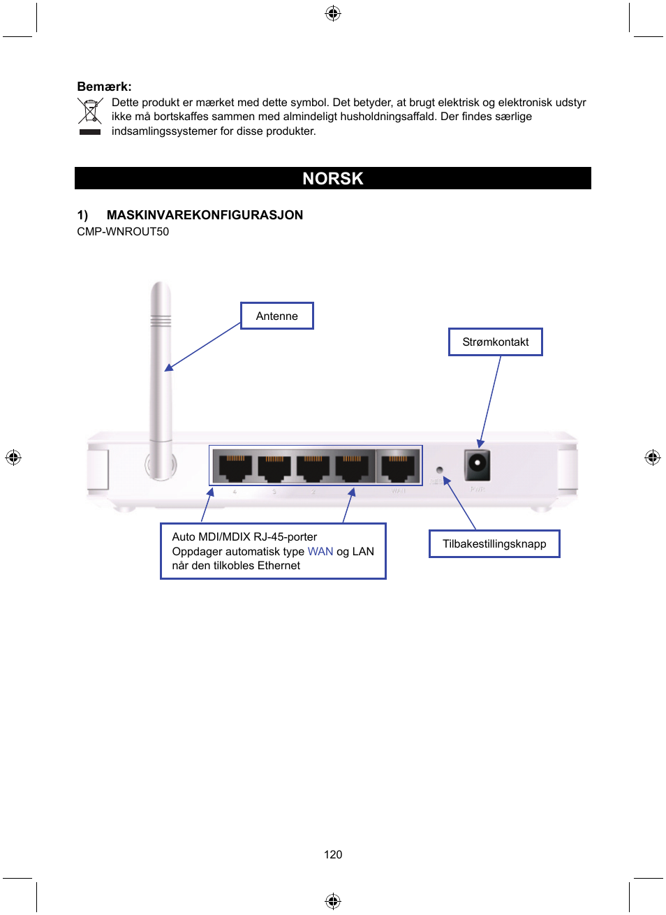 Norsk | Konig Electronic WLAN router 300 Mbps User Manual | Page 120 / 140