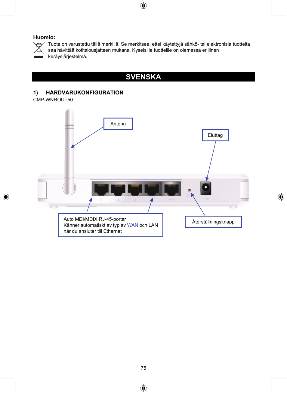 Svenska | Konig Electronic WLAN router 300 Mbps User Manual | Page 75 / 140